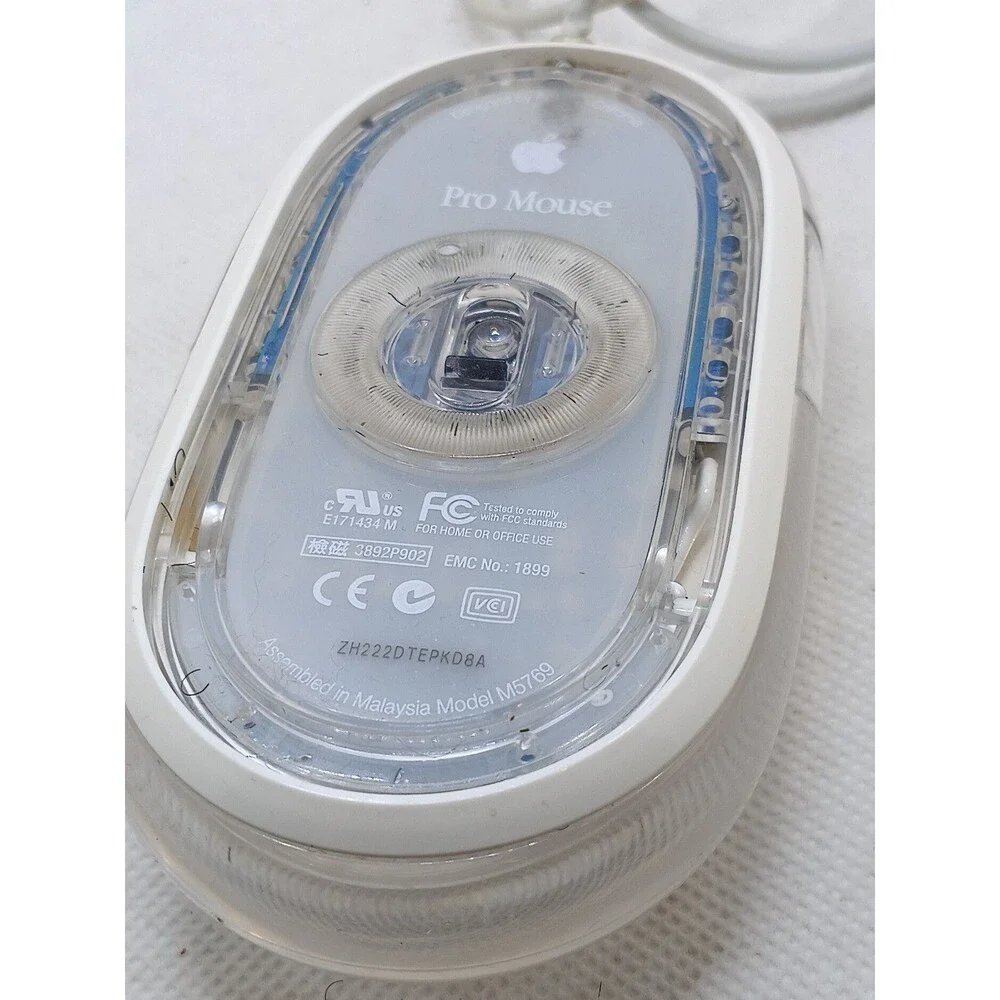 Apple Pro Mouse M5769 Clear White USB Wired Optical (UN-tested)